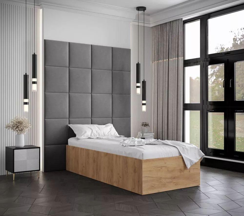 Gulta Bella 3 ar stelāžu Guļamvietas platums: 90 cm, Korpusa krāsa: ozols kraft zelts, Guļamvietas garums: 200 cm, stelā