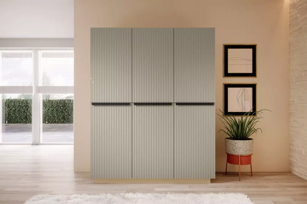 Skapis Nicole SZ150 3D2SZ Black C · Gaiši bēšs · 150 × 62 × 207 cm
