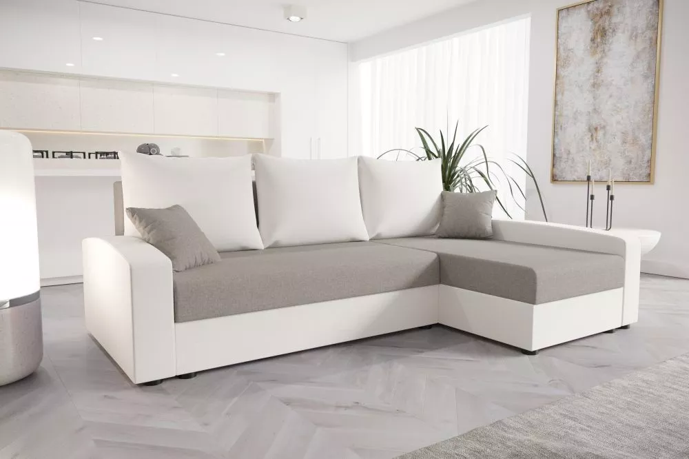 Dīvāns Chievo Standard · Pelēks + krēma · 140 × 231 × 90 cm