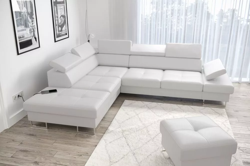 Dīvāns Galaxy Premium standard · Balts · 225 × 276 × 74 cm