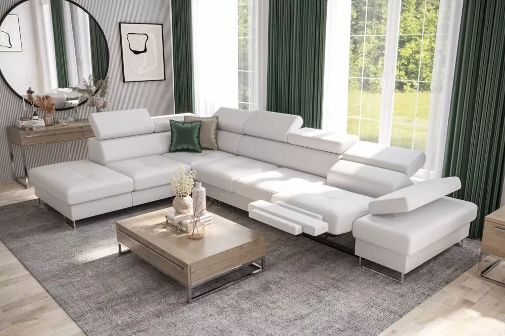 Dīvāns Galaxy Premium Relax standard · Balts · 225 × 346 × 74 cm