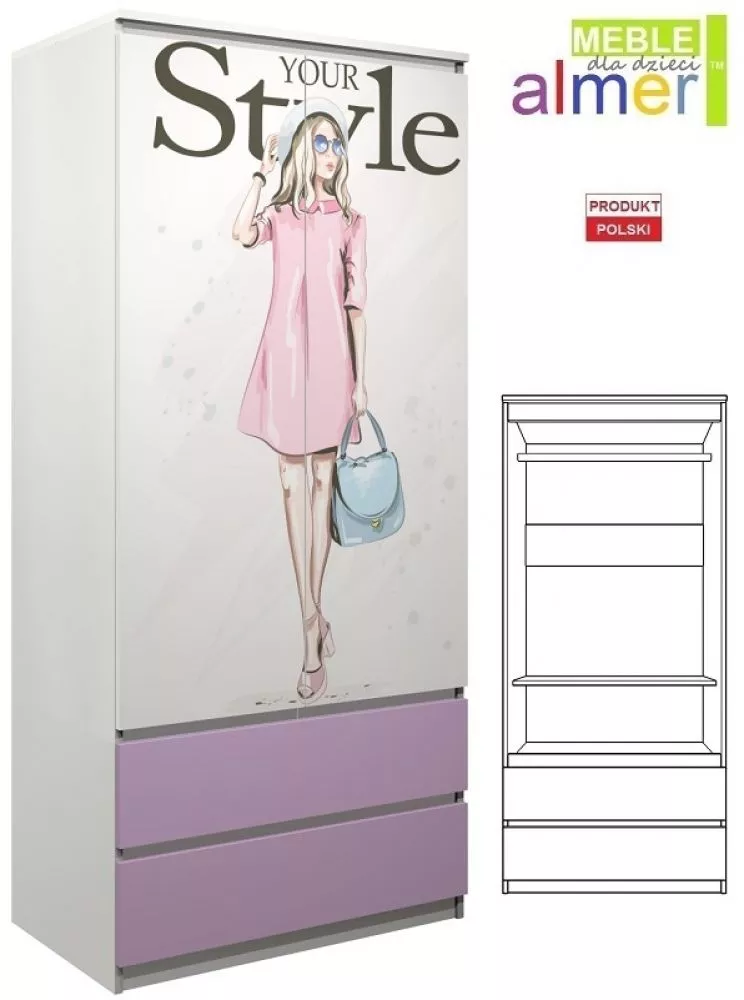 Bērnu skapis Fashion C12 · 90 × 55 × 200 cm