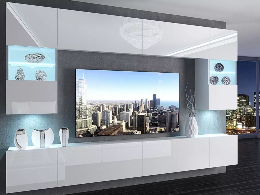Sekcija Imperium 1 ar LED Korpusa krāsa: balts, · 300 × 36 cm