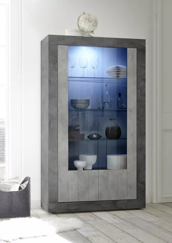 Sekcija Urbino W2D ar LED Korpusa krāsa: tumšais betons, · 110 × 42 × 191 cm