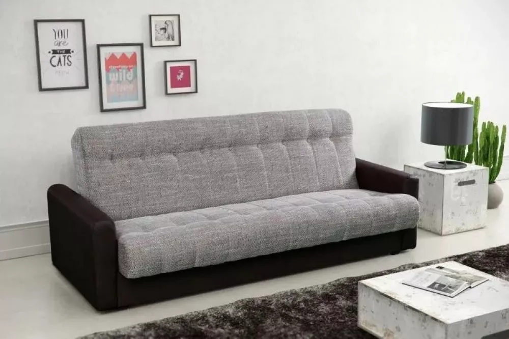 Dīvāns Marcin Classic standard · Gaiši pelēks + tumši brūns · 85 × 210 × 90 cm