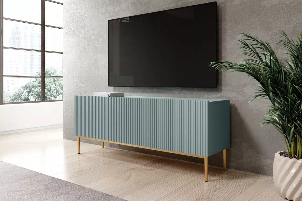 TV tumba Nicole RTV 150 2K1SZ Gold · Gaiši zils · 150 × 45 × 53 cm