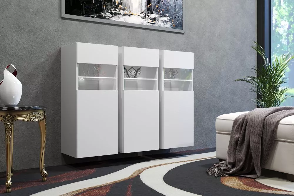Kumode Otivar ar LED · Balts · 121 × 35 × 91 cm