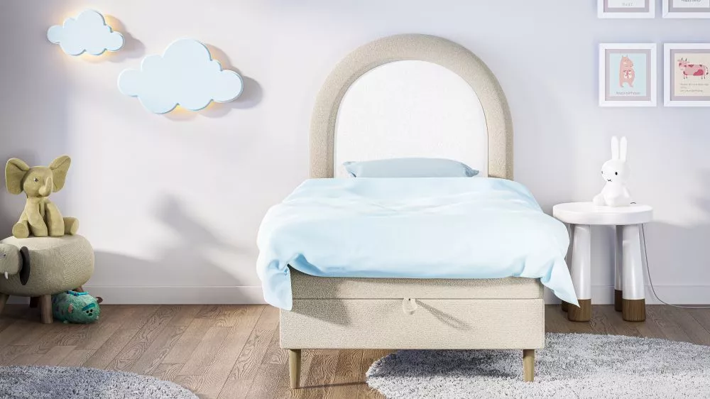 Bērnu gulta Balu 90x180 Boxspring Standard Guļamvietas platums: 90 cm, Guļamvietas garums: 180 cm, · Bēšs · 90 × 190 × 1