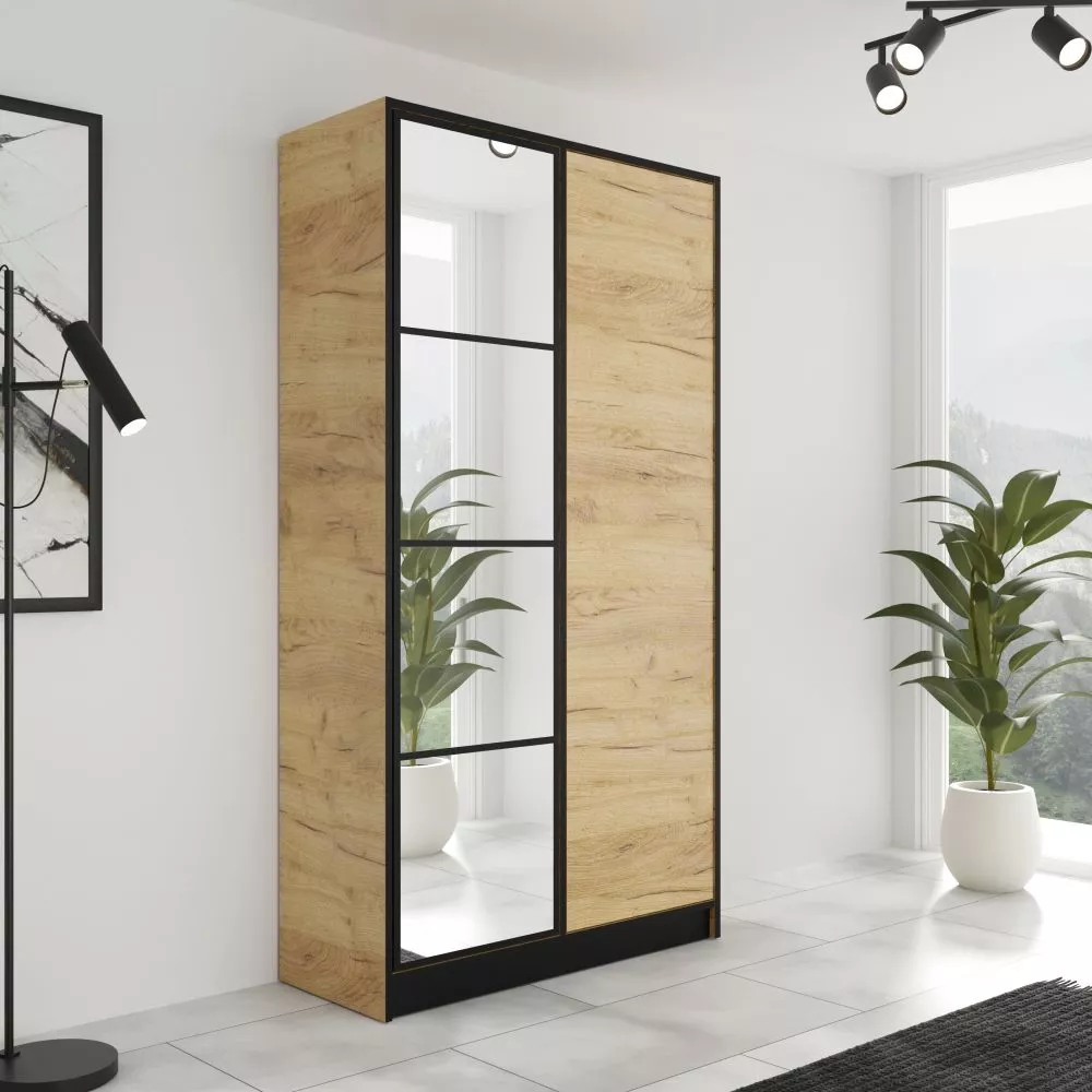 Skapis Eden 01 · Ozols craft zelts · 105 × 39 × 205 cm