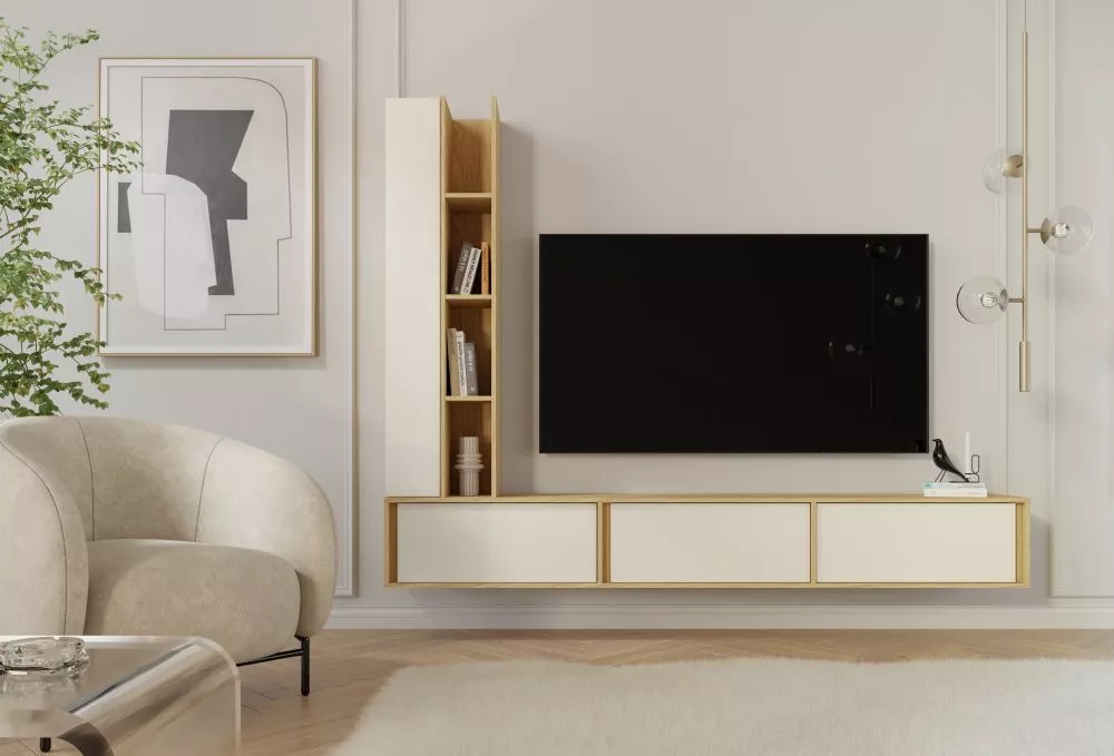 Sekcija Velor Set Korpusa krāsa: ozols, · 230 × 35 × 185 cm