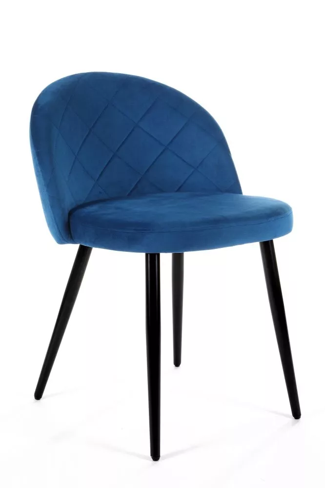Krēsls SJ.077 Velvet Black Set · Zila · 76 × 53 × 55 cm