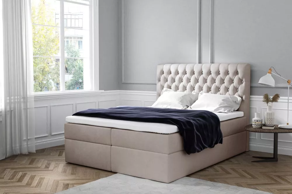 Gulta Monet Boxspring Premium Standard Guļamvietas platums: 180 cm, Guļamvietas garums: 200 cm, · Gaiši bēšs · 180 × 213