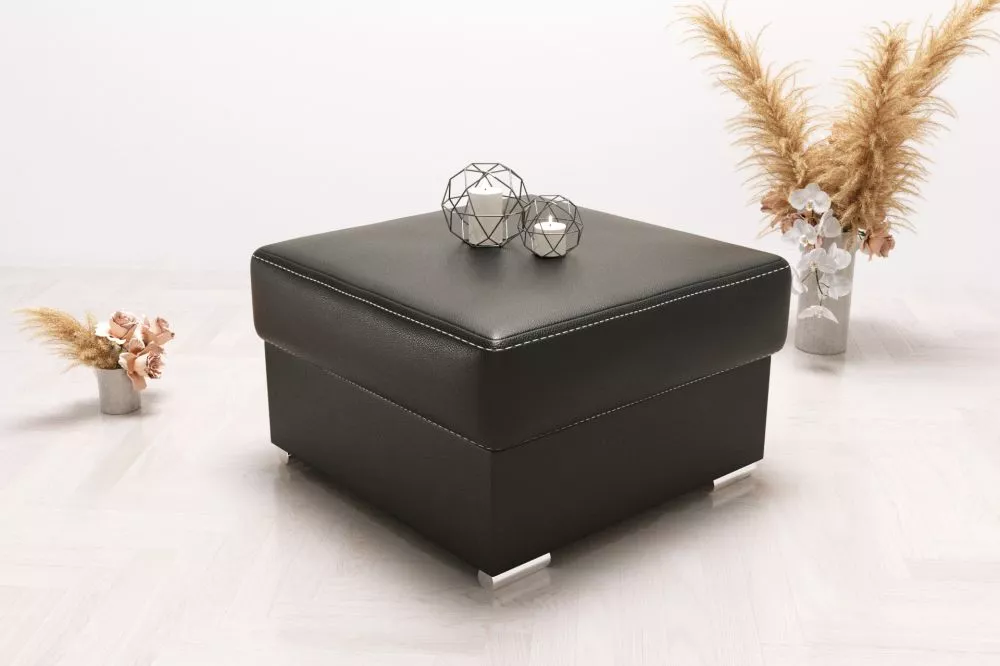 Pufs P Square Classic standard Auduma numurs: Madryt 9100, · Melna · 70 × 42 × 70 cm