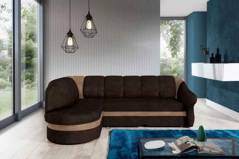 Dīvāns Benano standard · Tumši brūns + gaiši brūns · 180 × 250 × 85 cm
