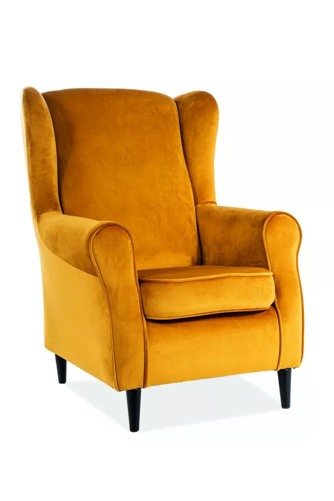 Mīksts krēsls Baron Velvet · Dzeltens · 75 × 53 × 101 cm