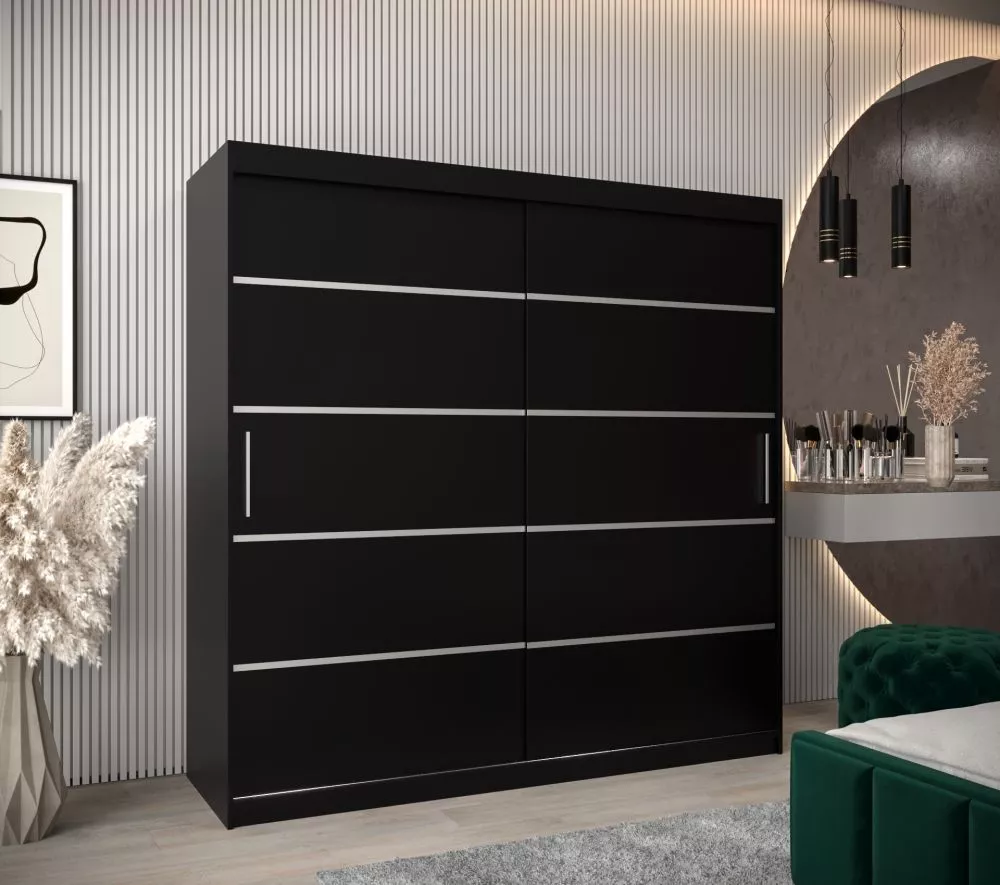 Skapis Verona 1 · Melns · 200 × 62 × 200 cm