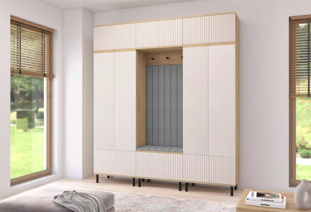 Apavu plaukts Bello 3 Trinity Korpusa krāsa: ozols cremona + kašmira, · 210 × 235 × 40 cm