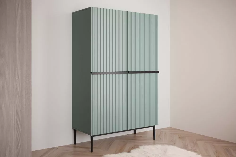 Grāmatu skapis Nicole K100 2D2SZ Black · Gaiši zils · 100 × 45 × 160 cm