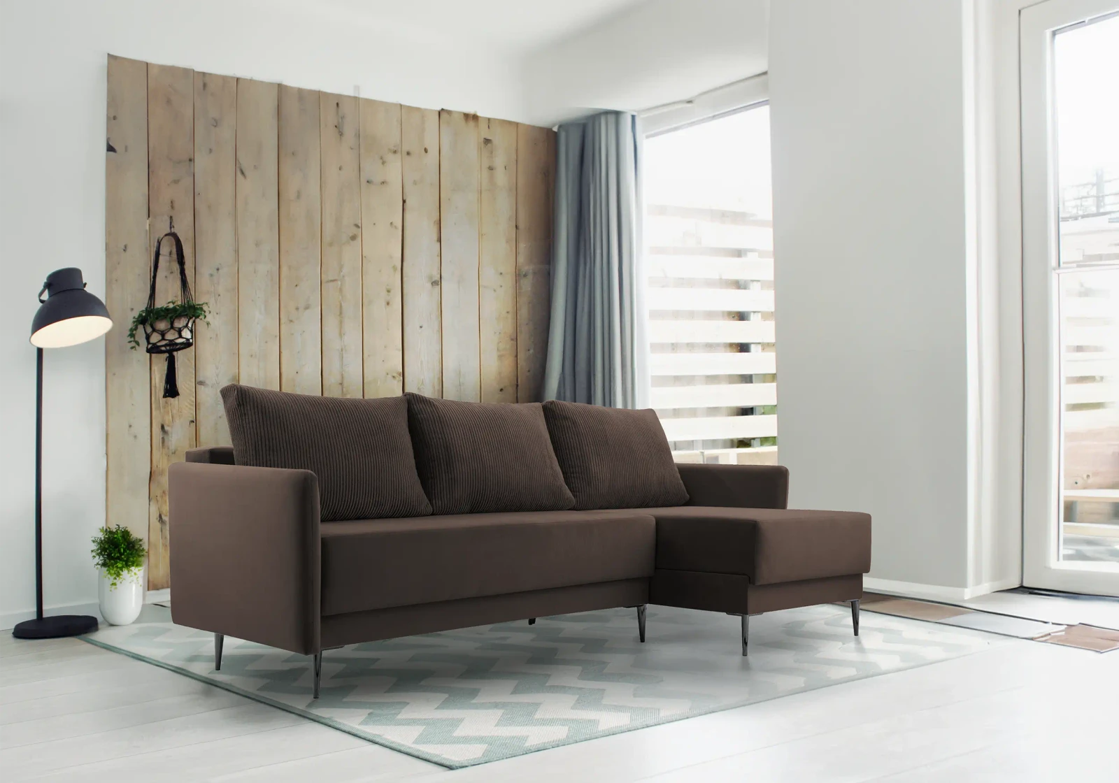 Dīvāns Pedro Corner Standard · Brūns · 145 × 230 × 94 cm