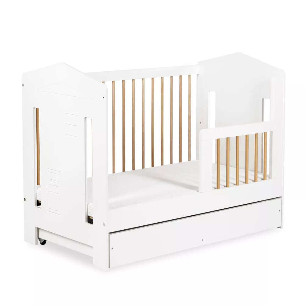 Bērnu gulta Ida Premium 60x120 ar stelāžu Guļamvietas platums: 60 cm, Guļamvietas garums: 120 cm, · 65 × 124 × 94 cm