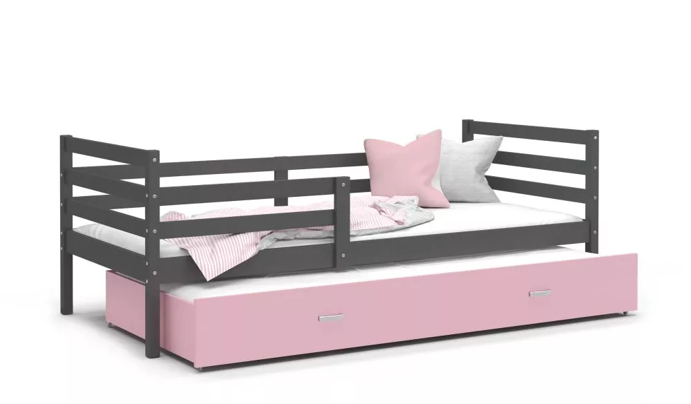 Bērnu gulta Jacek P2 MDF 90x200 ar stelāžām Guļamvietas platums: 90 cm, Guļamvietas garums: 200 cm, · 96 × 208 × 74 cm