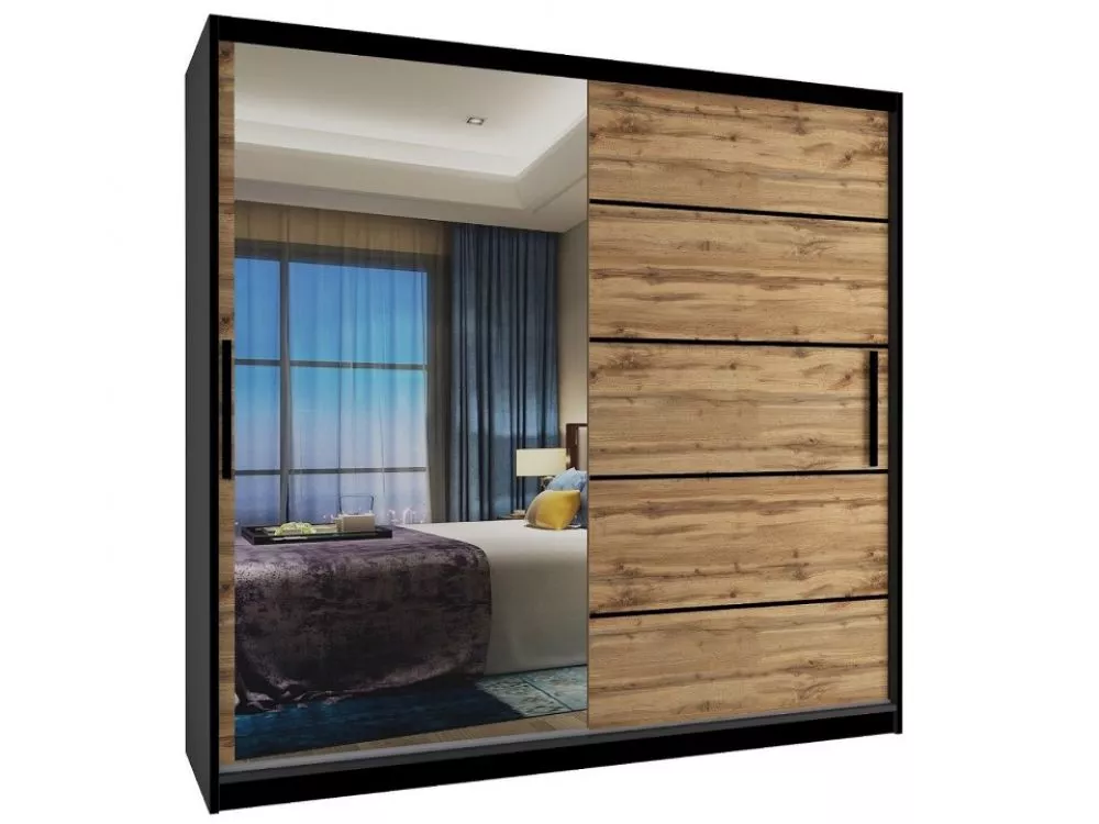 Skapis MZ SZ Black · 200 × 60 × 218 cm