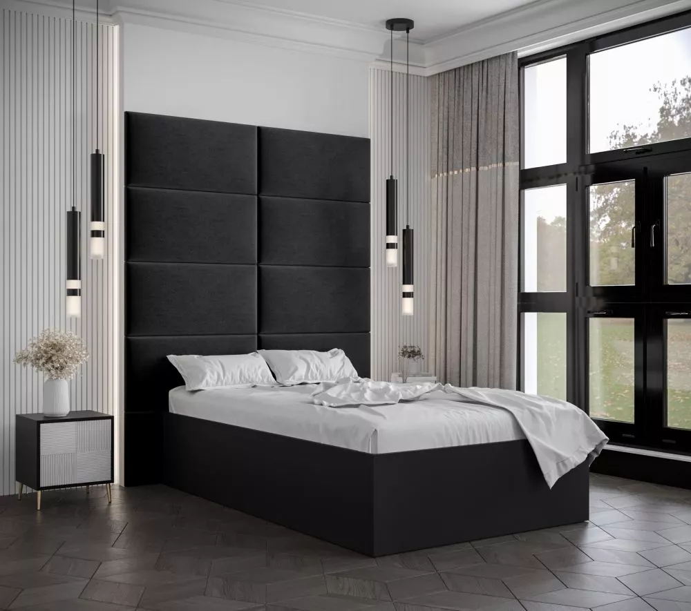 Gulta Bella 1 ar stelāžu Guļamvietas platums: 120 cm, Korpusa krāsa: melns, Guļamvietas garums: 200 cm, stelāžas tips: k