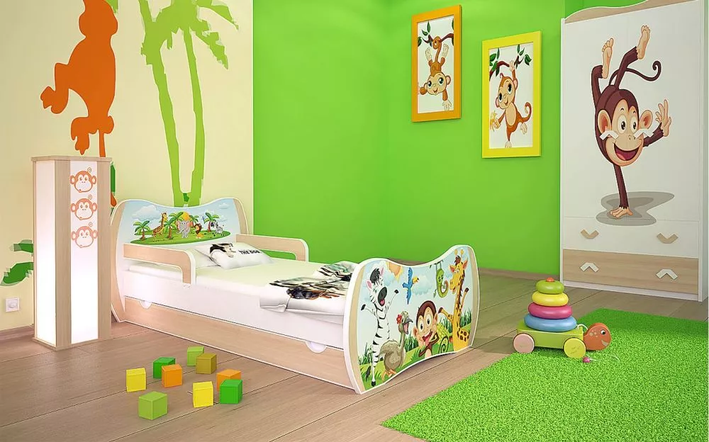 Bērnu gulta Dream L06 180x90 DM05 ar stelāžu Guļamvietas platums: 90 cm, Guļamvietas garums: 180 cm, · 114 × 184 × 71 cm