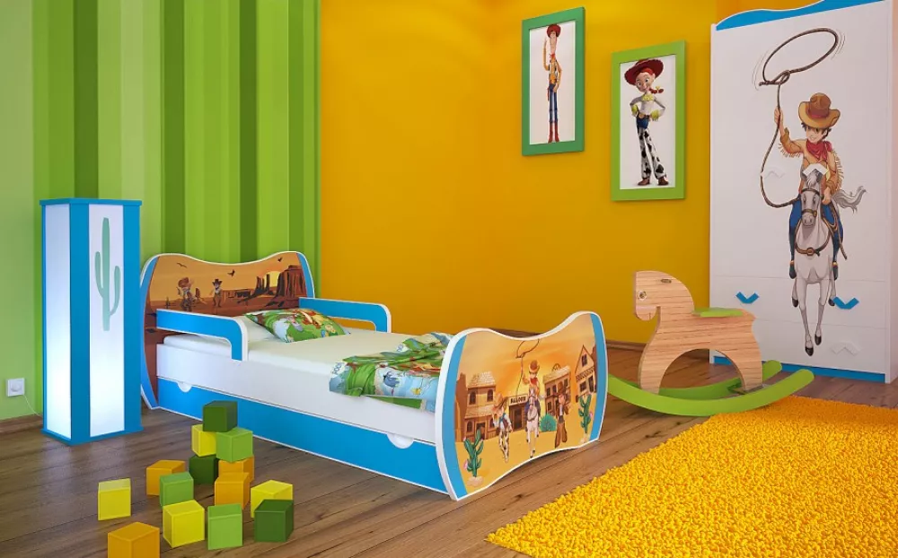 Bērnu gulta Dream L02 140x70 DM12 ar stelāžu Guļamvietas platums: 70 cm, Guļamvietas garums: 140 cm, · 94 × 144 × 71 cm
