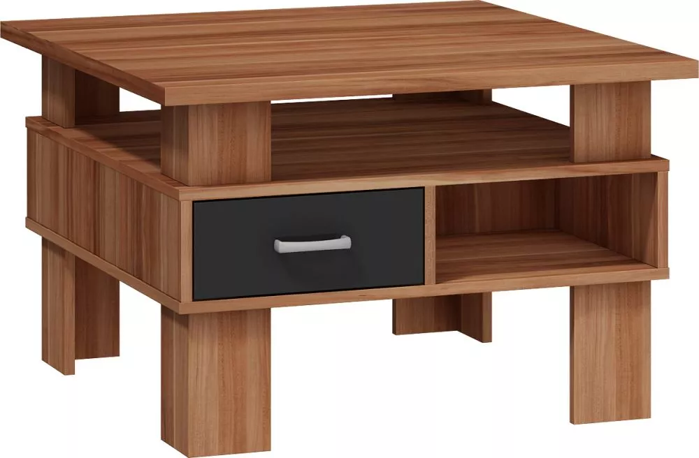 Žurnālgalds Gamma Galda virsmas biezums: 2.5 cm, · Plūmju + melns · 80 × 80 × 52 cm