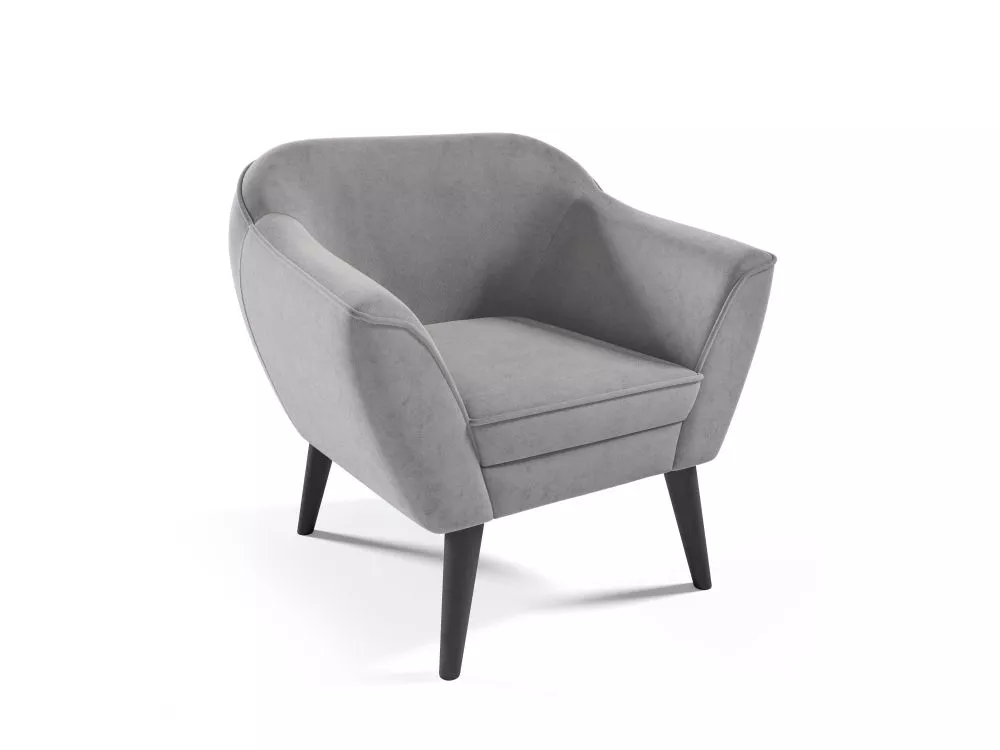 Mīksts krēsls Amelia typ 197 Standard Sēdvietas dziļums: 52 cm, · Gaiši pelēks · 80 × 71 × 75 cm