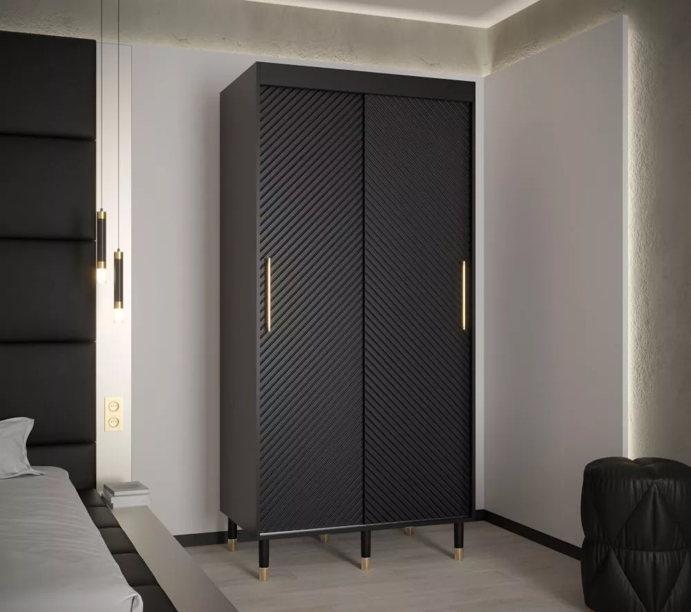 Skapis Calipso Jodelka 1 · Melns · 100 × 62 × 208 cm