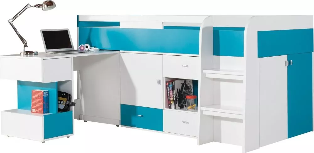Bērnu gulta Mobi 21 Kāpņu puse: Pa labi, Guļamvietas platums: 90 cm, Guļamvietas garums: 200 cm, · 115.5 × 205 × 105.5 c