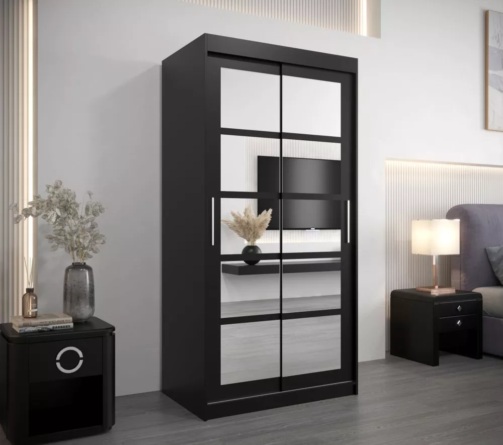 Skapis Roma 2 · Melns · 100 × 62 × 200 cm