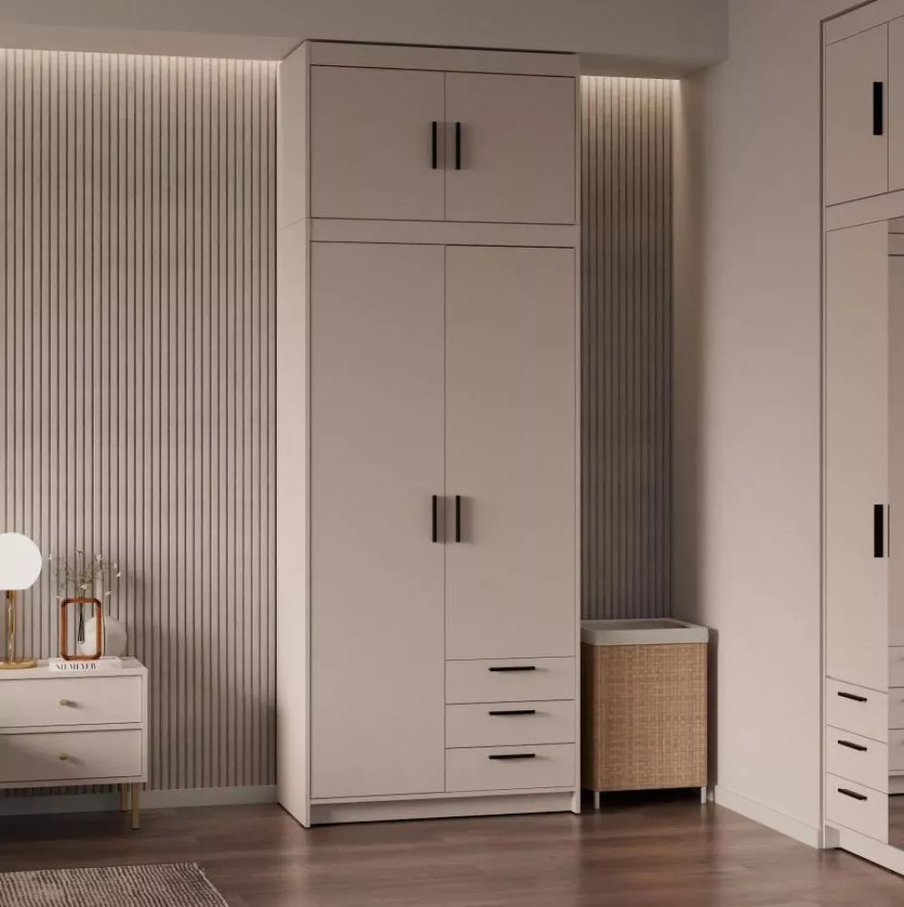 Skapis Elena 2D3S Premium · Bēšs · 89.7 × 53 × 245.5 cm