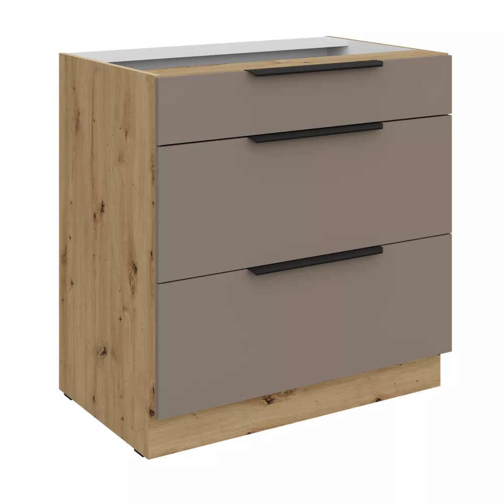 Virtuves skapis Aria Sandgrau 80 D 3S BB