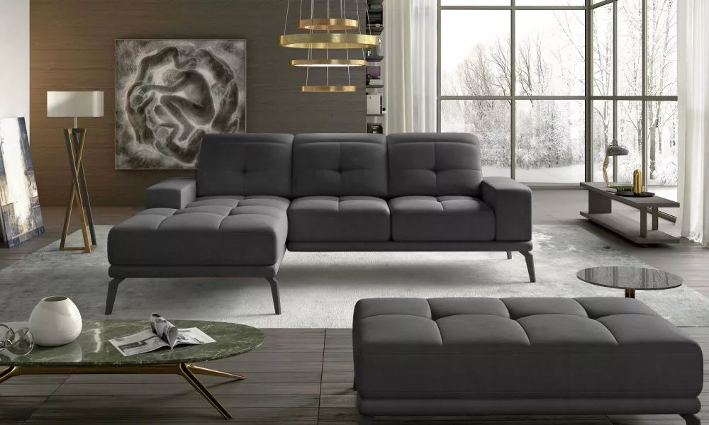Dīvāns Torrense Lux Standard · Tumši pelēks · 175 × 265 × 77 cm