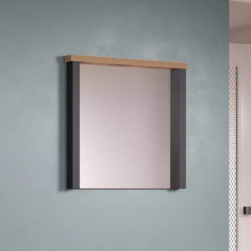 Spogulis Enna L Korpusa krāsa: mango, Elementu krāsa: melns, · 73 × 7 × 69 cm
