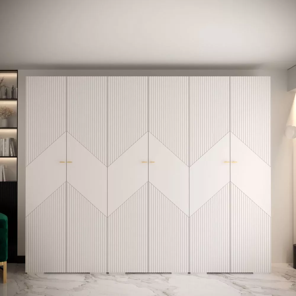 Skapis Manhattan Ryfel 2 · Balts · 300 × 47 × 236.7 cm