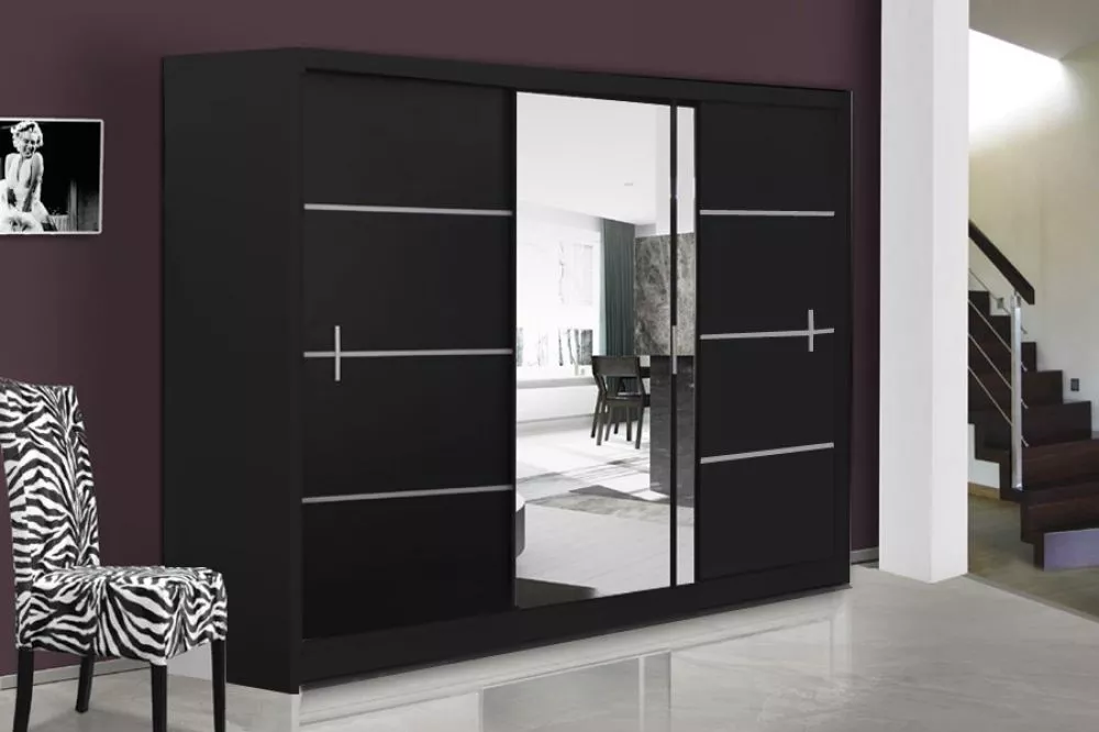 Skapis Vista · Melna · 250 × 61 × 215 cm