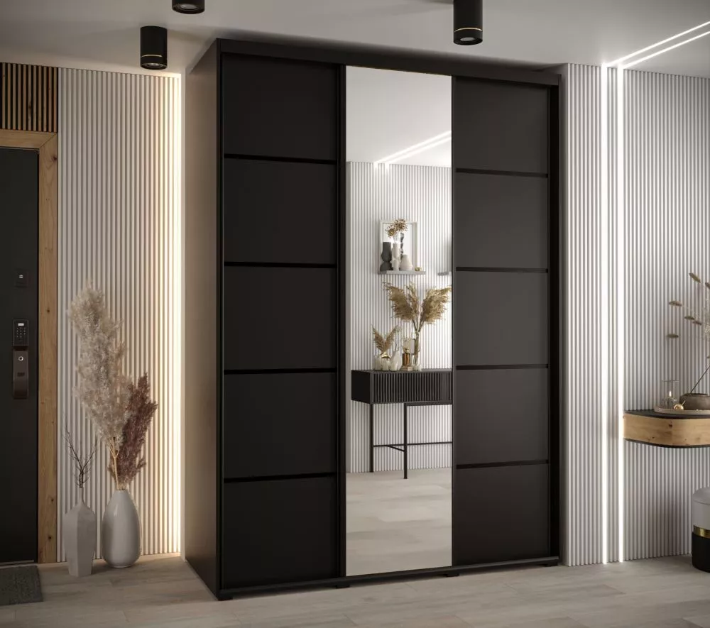 Skapis Cannes 5 · Melna · 170 × 60 × 205.2 cm