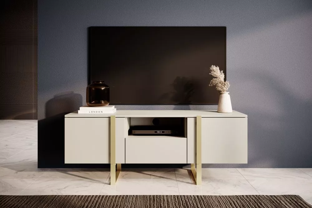TV tumba Verica RTV 150 2D1SZ Gold · Gaiši bēšs · 150 × 45 × 57 cm