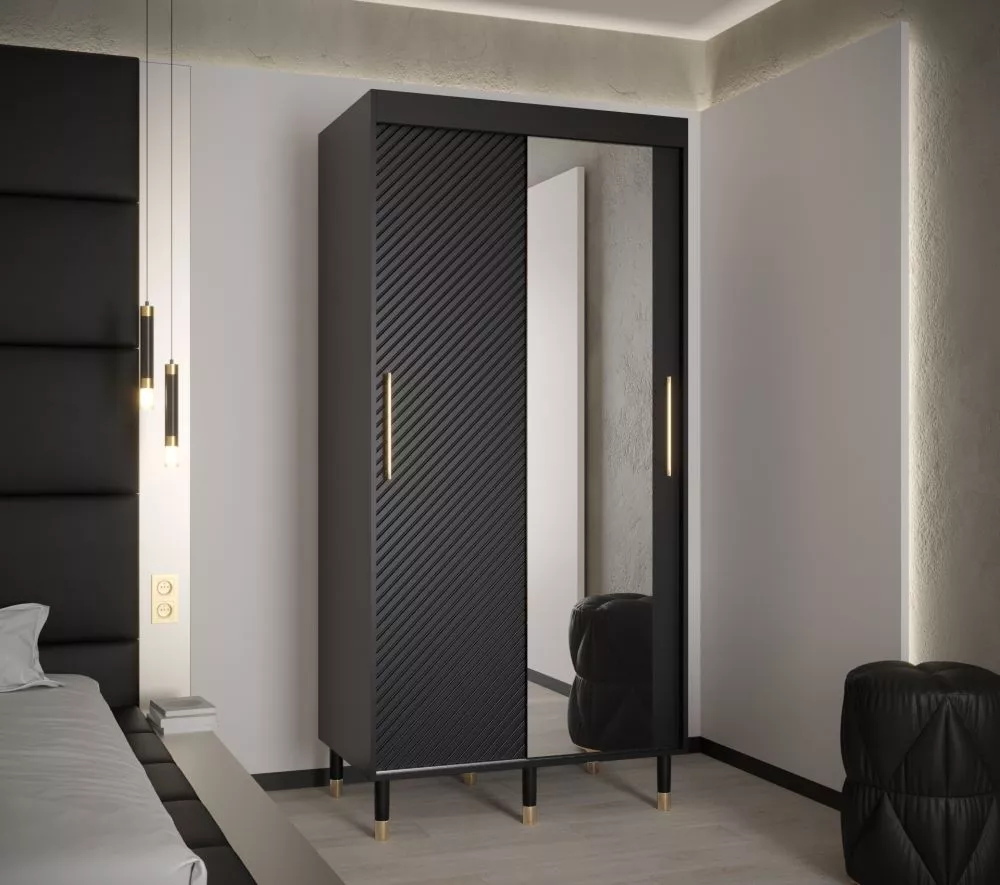 Skapis Calipso Jodelka 2 · Melns · 100 × 62 × 208 cm