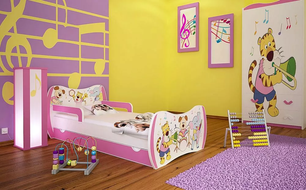 Bērnu gulta Dream L02 140x70 DM14 ar stelāžu Guļamvietas platums: 70 cm, Guļamvietas garums: 140 cm, · 94 × 144 × 71 cm
