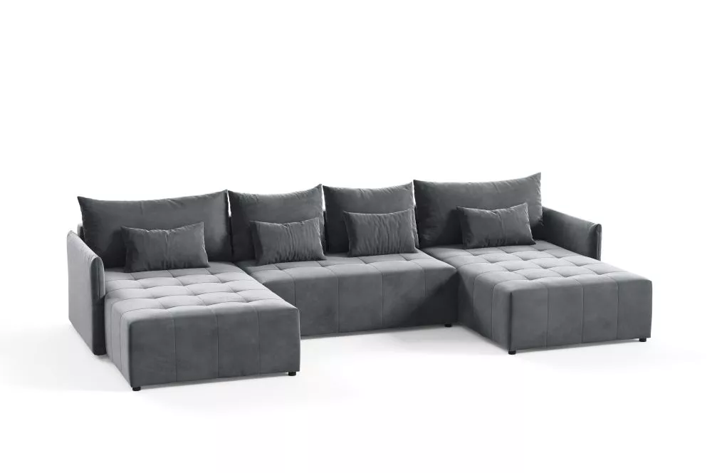 Dīvāns Beeniuu U Standard · Tumši pelēks · 180 × 365 × 80 cm