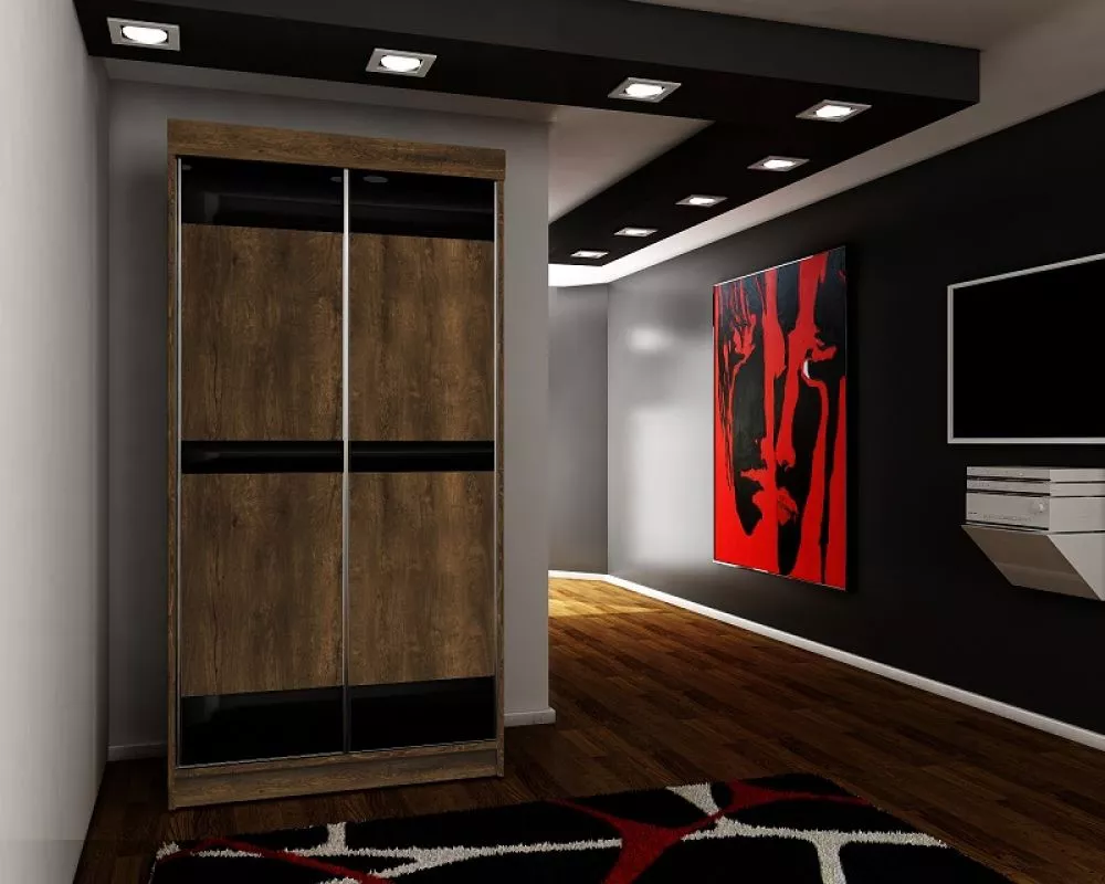 Skapis Top 16 ar LED · Tumšais osis · 100 × 62 × 200 cm