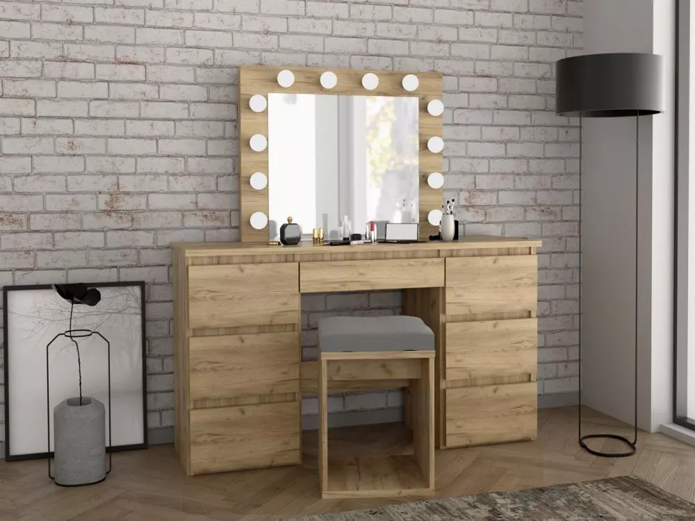Kosmētikas galds Beta 4 12 LED · Ozols kraft · 120 × 140 × 45 cm