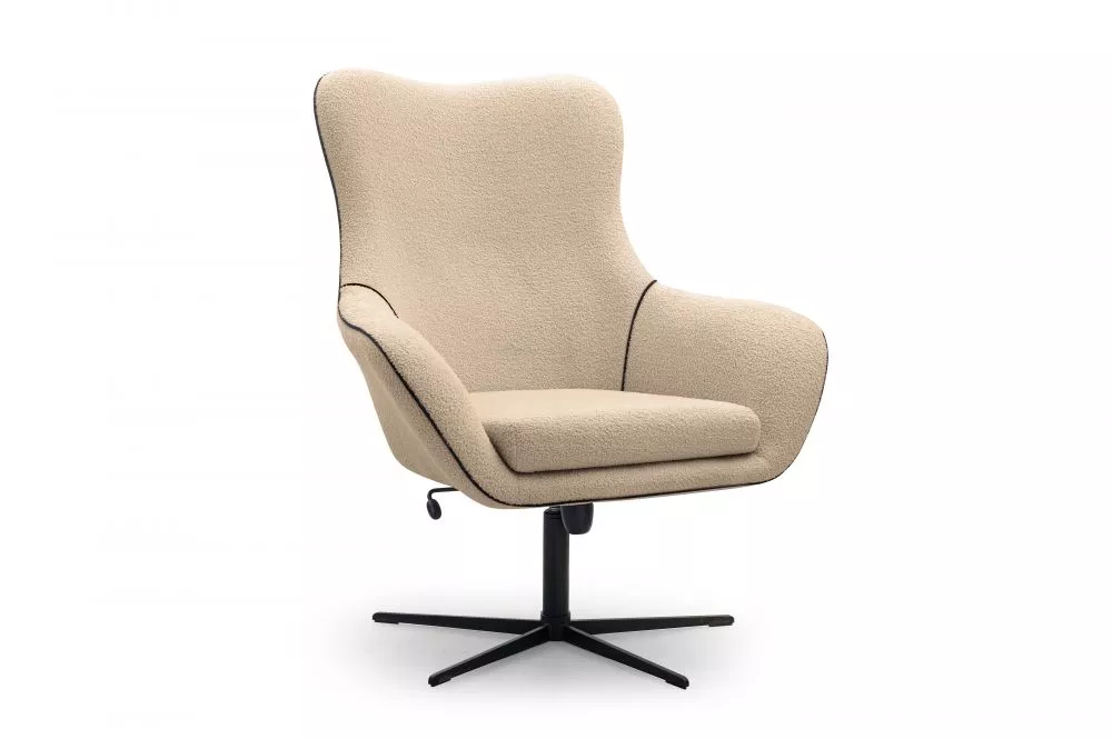 Mīksts krēsls Elis Standard Sēdvietas dziļums: 55 cm, Maksimālais dziļums: 106 cm, · Gaiši brūns · 88 × 88 × 110 cm