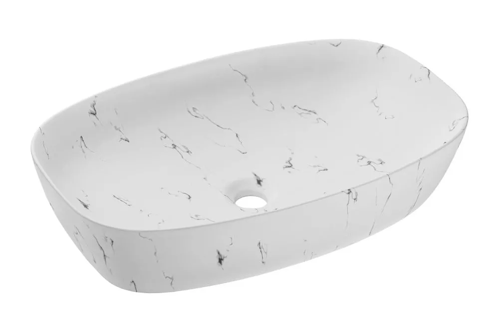 Izlietne Megi Ceramic · Marmora balts · 60 × 38 × 13.8 cm