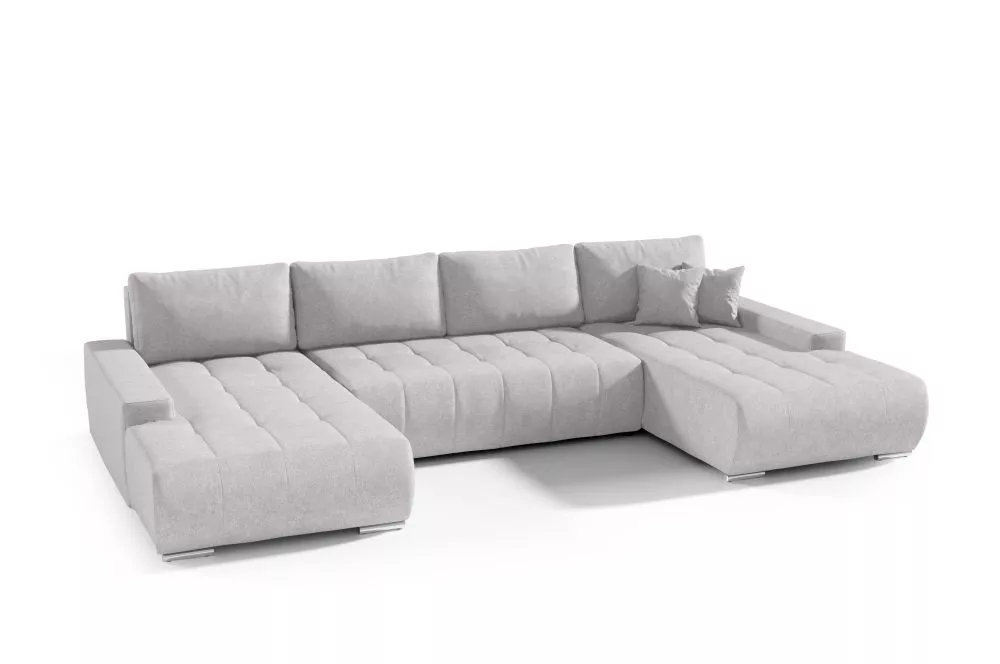 Dīvāns Velutti U Standard · Gaiši pelēks · 185 × 350 × 85 cm